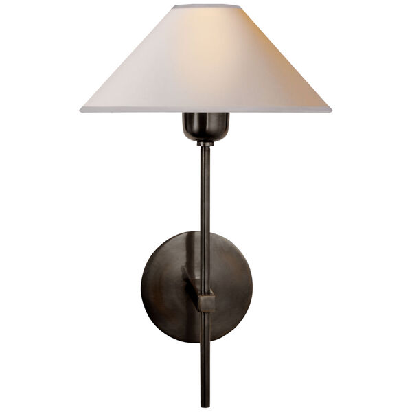 Hackney Single Sconce in Bronze with Natural Paper Shade by J. Randall Powers, image 1
