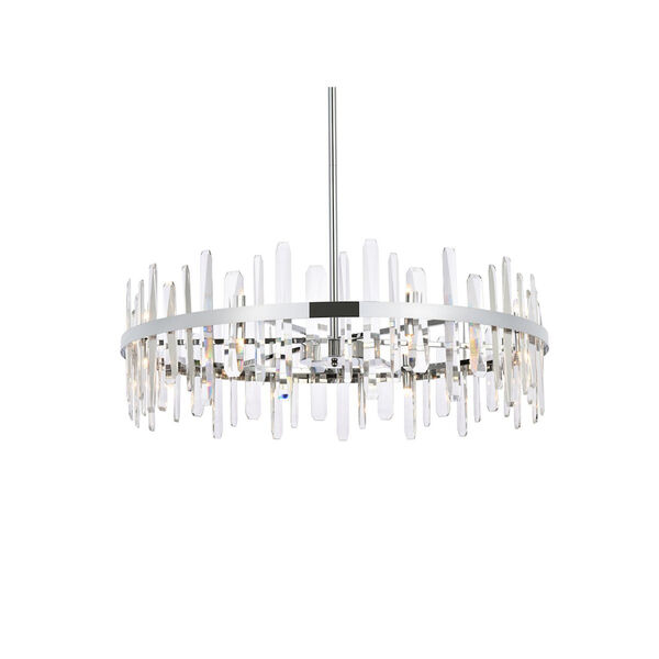 Serena Chrome and Clear 36-Inch Round Chandelier, image 3