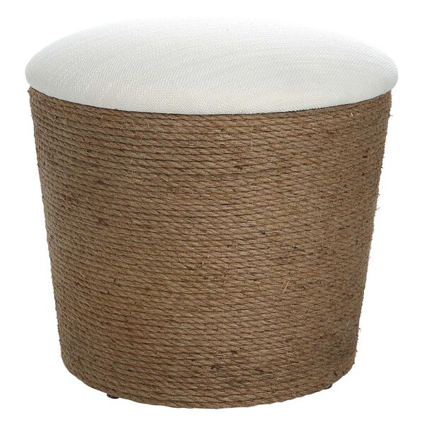 Hayden Natural and Off White Storage Ottoman, image 1