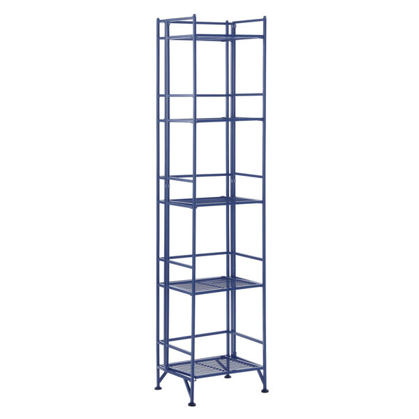 Xtra Storage Cobalt Blue Five-Tier Folding Metal Shelf, image 1