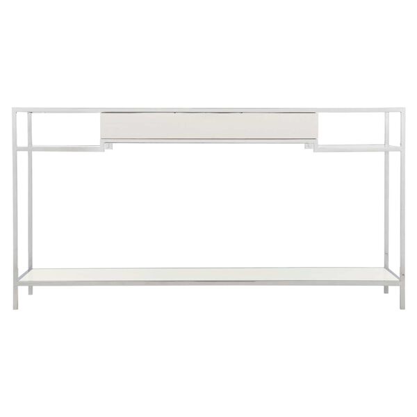Silhouette Eggshell and Stainless Steel Console Table, image 5