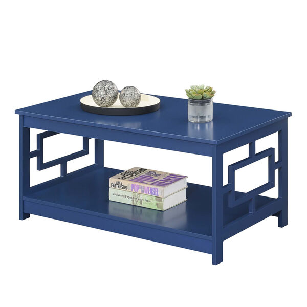 Town Square Cobalt Blue Coffee Table with Shelf, image 2