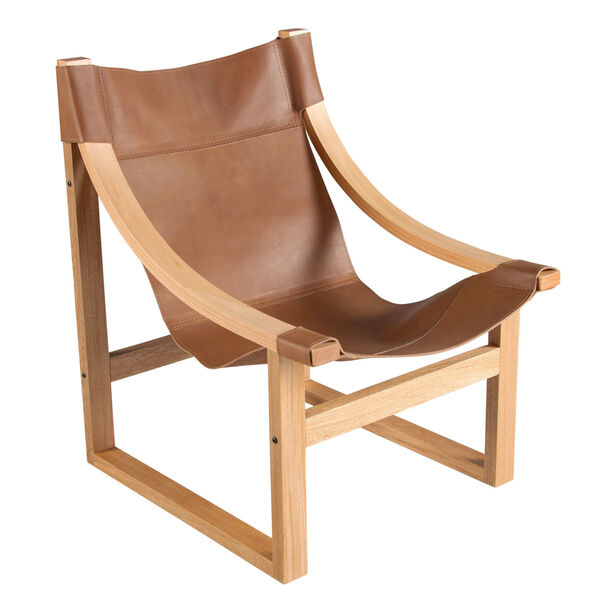Lima Natural Leather and Natural frame Sling Chair, image 6