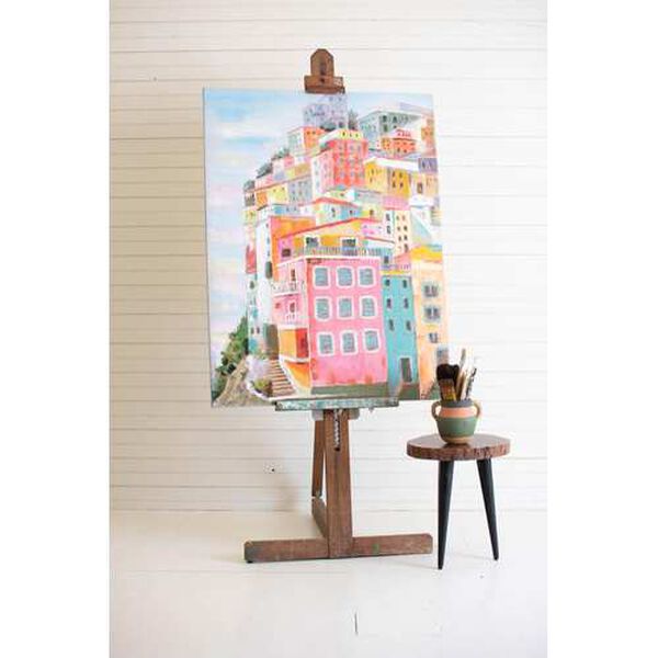 Transparent Colorful Houses Oil Painting, image 4