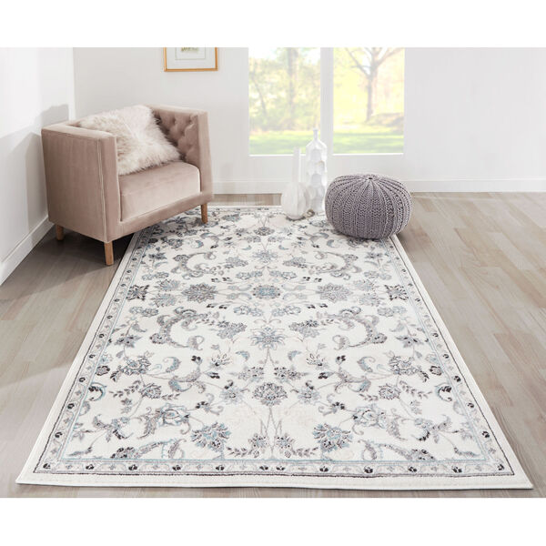 Brooklyn Heights Floral Ivory Rectangular: 5 Ft. 3 In. x 7 Ft. 6 In. Rug, image 2