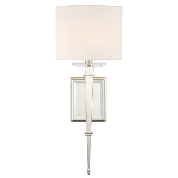 Clifton One-Light Polished Nickel Wall Sconce, image 1
