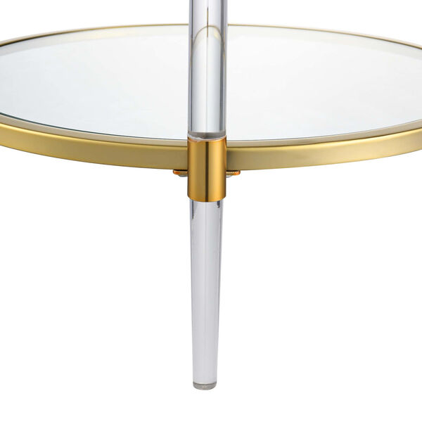 Royal Crest Clear and Gold Acrylic Glass End Table, image 4