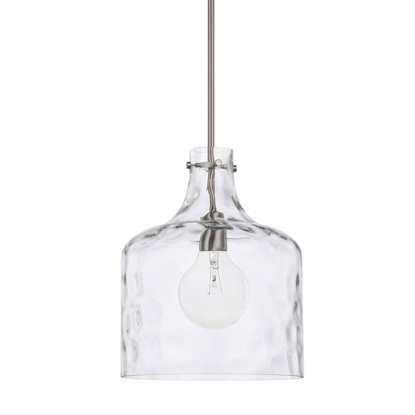 HomePlace Brushed Nickel 12-Inch One-Light Pendant, image 1