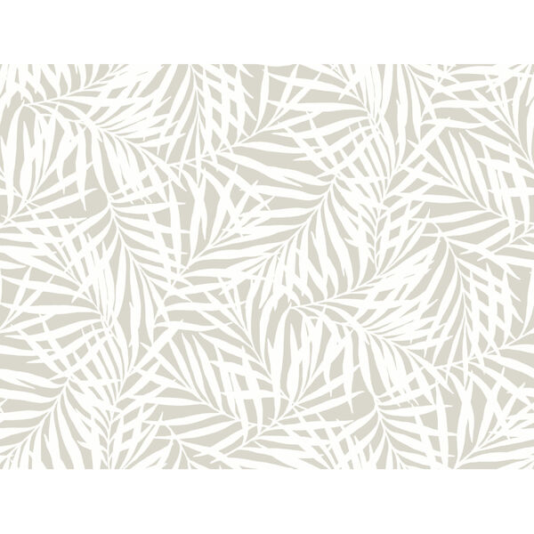 Waters Edge Cream Off White Oahu Fronds Pre Pasted Wallpaper, image 2