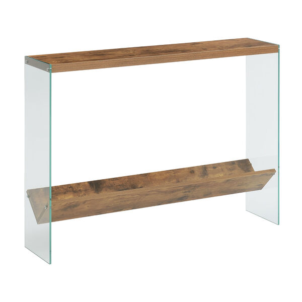 SoHo Barnwood and Glass V-Console Table with Shelf, image 1