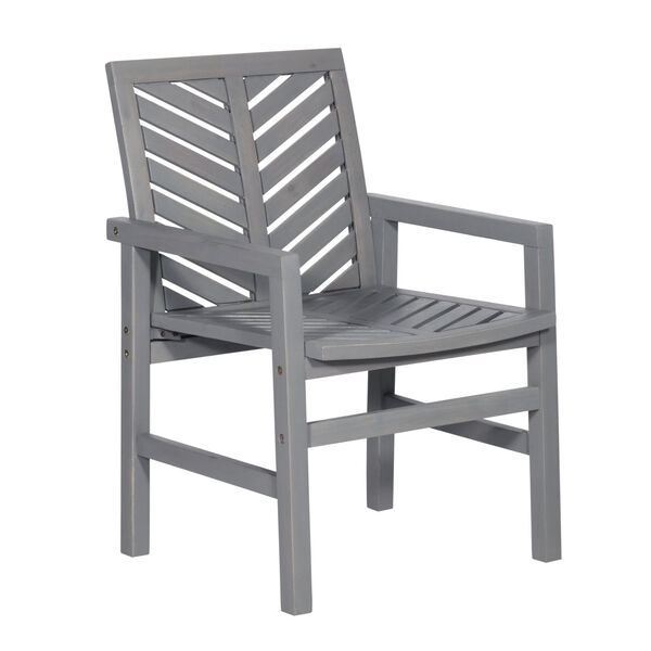 Gray Wash 32-Inch Four-Piece Chevron Outdoor Dining Set, image 3