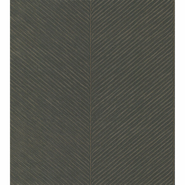 Tropics Green Gold Palm Chevron Non Pasted Wallpaper - SAMPLE SWATCH ONLY, image 2