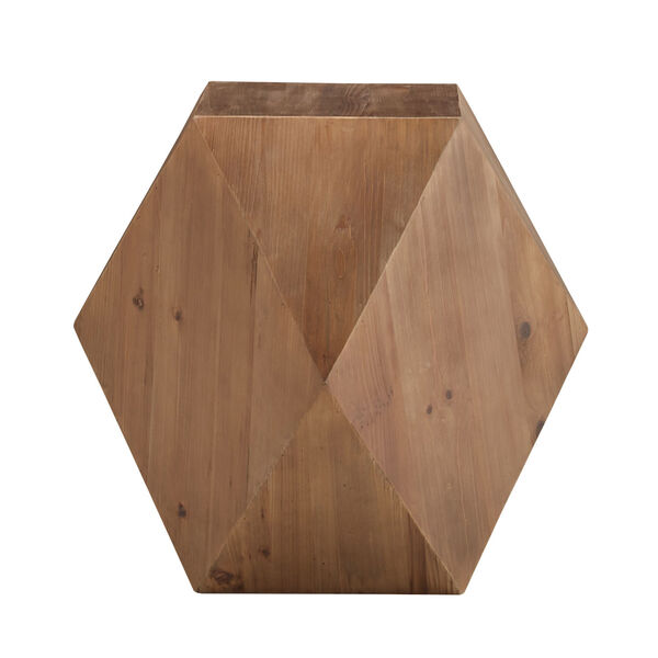 Swanson Reclaimed Light Wood Geometric End Table, image 3