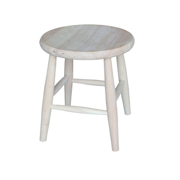 18-Inch Unfinished Wood Scooped Seat Stool, image 1