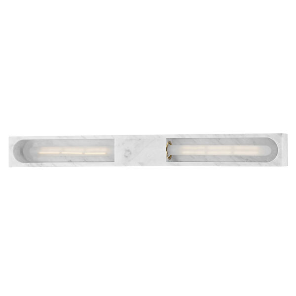 Erwin White Marble Two-Light Wall Sconce, image 1
