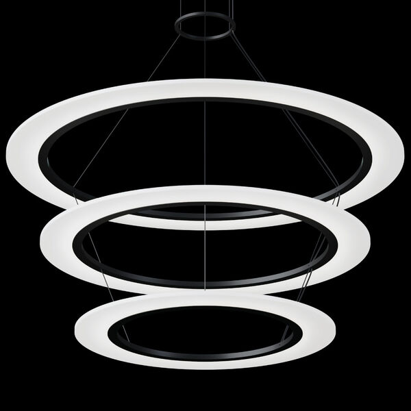 Arctic Rings Satin Black Large Triple LED Ring Pendant, image 2