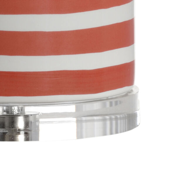 Orange and White Glaze One-Light Banded Table Lamp, image 2