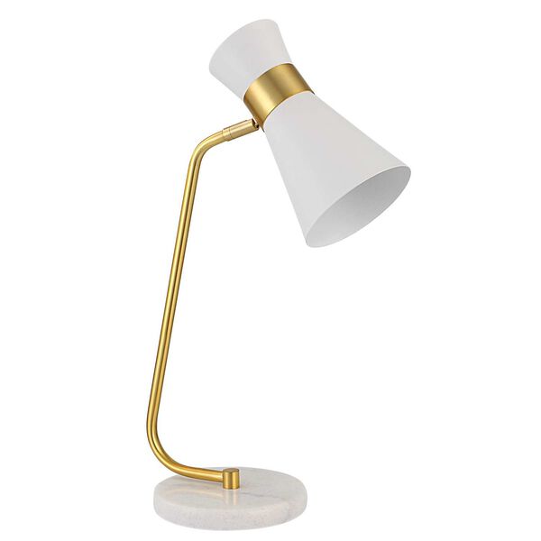 Uptown White and Gold One-Light Desk Lamp, image 3