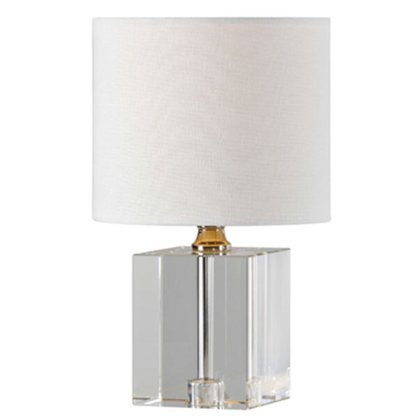 Ava Crystal and Polished Nickel 12-Inch One-Light Crystal Lamp, image 1