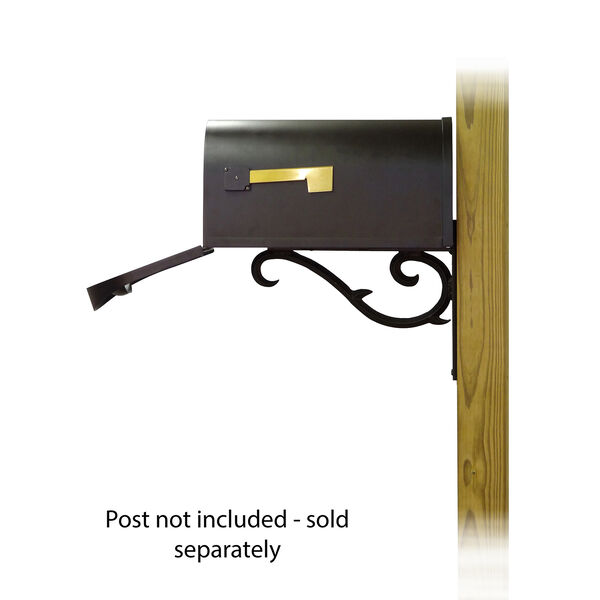 Curbside Black Nine-Inch Classic Mailbox with Sorrento Front Single Mounting Bracket, image 4