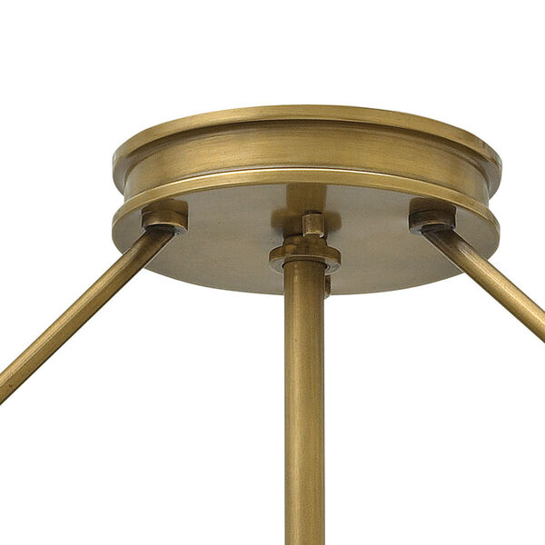 Collier Heritage Brass 16.5-Inch Three-Light Semi-Flush Mount, image 3