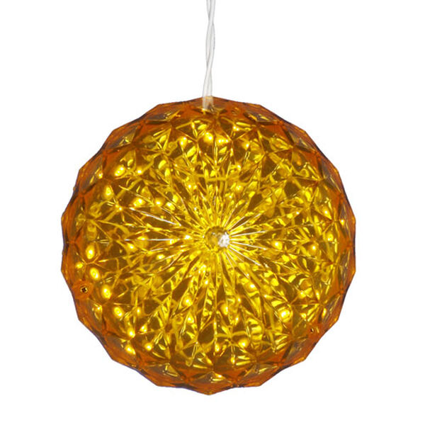 30 Light 6 Inch Yellow LED Outdoor Crystal Ball, image 1