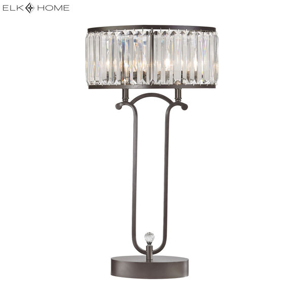 Rudolfo Bronze and Clear Two-Light Table Lamp, image 3