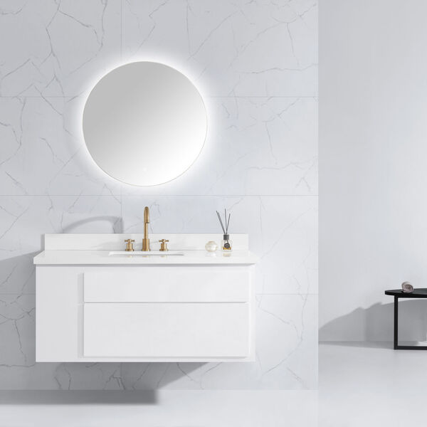 Luana White 30-Inch Frameless LED Mirror, image 1