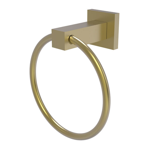 Montero Satin Brass Four-Inch Towel Ring, image 1