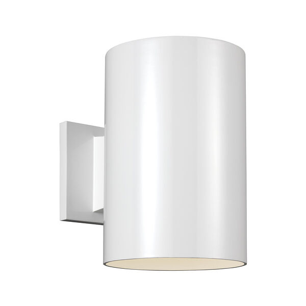 Outdoor Cylinders White Nine-Inch LED Outdoor Wall Sconce, image 1