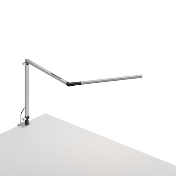 Z-Bar Silver LED Mini Desk Lamp with One-Piece Desk Clamp, image 1