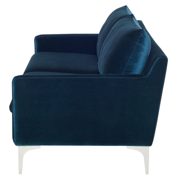 Anders Midnight Blue and Silver Sofa, image 3