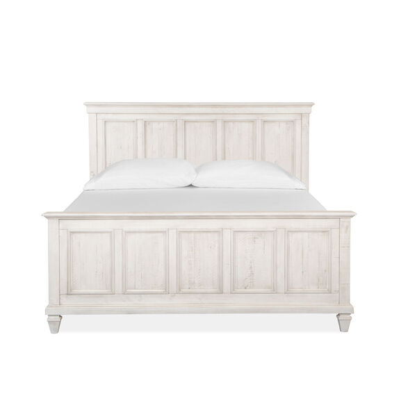 Newport White Complete King Panel Bed, image 4