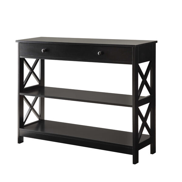 Oxford One Drawer Console Table in Black, image 2