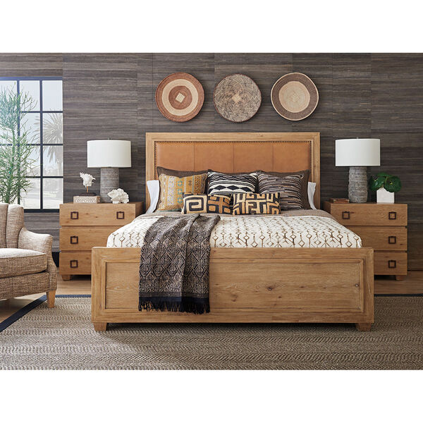 Los Altos Brown Antilles Upholstered King Panel Bed, image 2