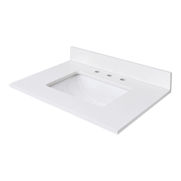Lotte Radianz Everest White 31-Inch Vanity Top with Rectangular Sink, image 3