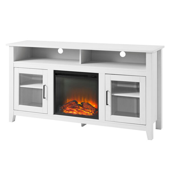 Wasatch Brushed White Fireplace TV Stand, image 5