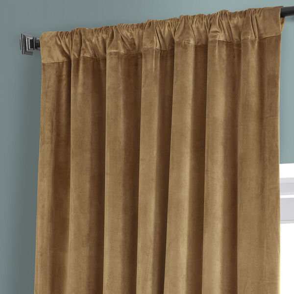 Signature Sweet And Spicy Rum Brown Plush Velvet Hotel Blackout Single Panel Curtain, image 3