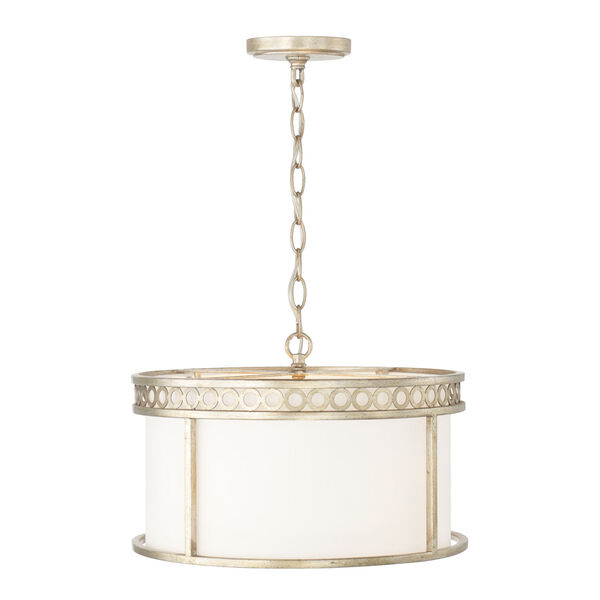 Isabella Winter Gold and White Four-Light Dual Semi-Flush with White Fabric Shade, image 5