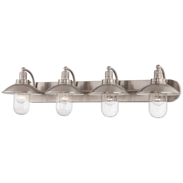Downtown Edison Brushed Nickel Four Light Bath Fixture, image 1