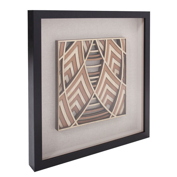 Black Framed 20 x 20-Inch Dimensional Wood Mandala Wall Art, image 3