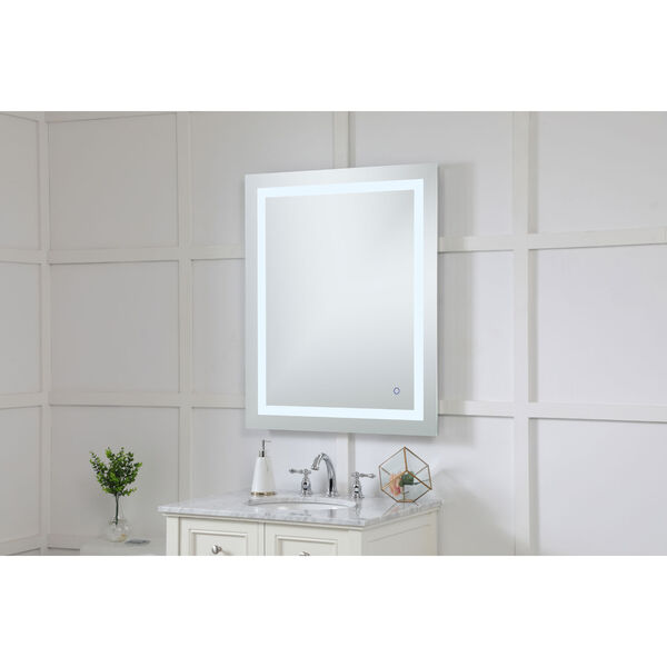 Helios Silver 36 x 30 Inch Aluminum Touchscreen LED Lighted Mirror, image 3
