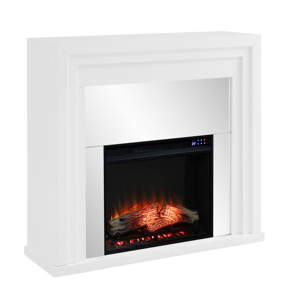 Stadderly White Mirrored Electric Fireplace, image 5