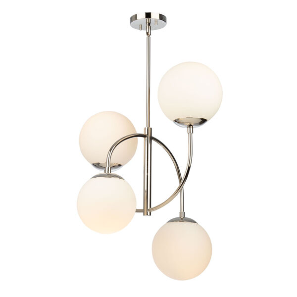 Moonglow Polished Nickel Four-Light Chandelier, image 2