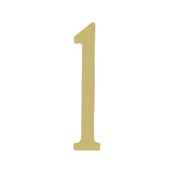 Brass 3-Inch House Number One, image 1