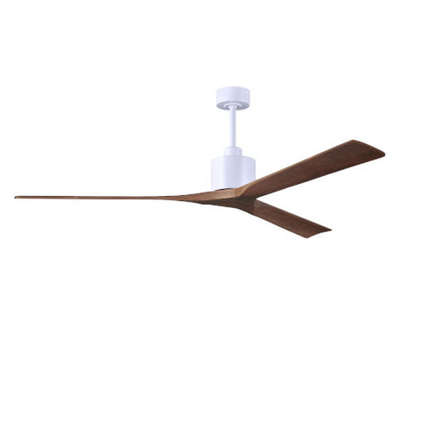Nan XL Matte White 72-Inch Ceiling Fan with Walnut Blades, image 1