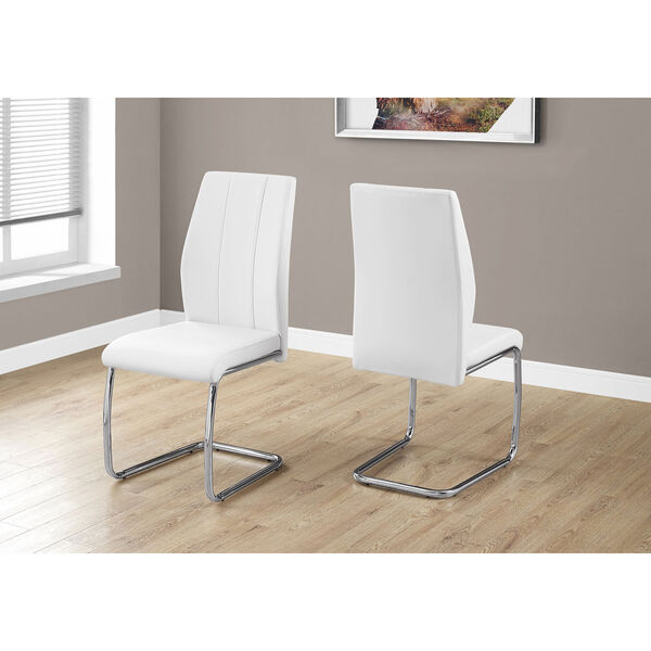 White Leather-Look Dining Chair - Set of 2, image 1