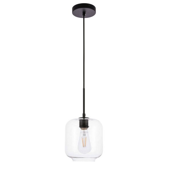 Collier Black Seven-Inch One-Light Mini Pendant with Clear Glass, image 5