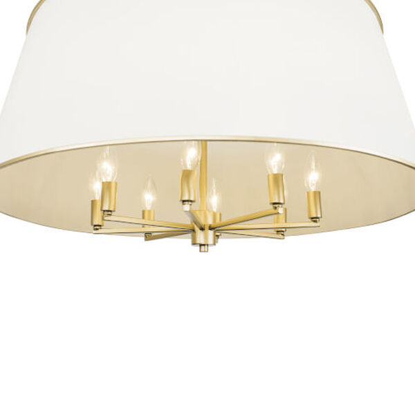 Coco Matte White and French Gold Eight-Light Pendant, image 3