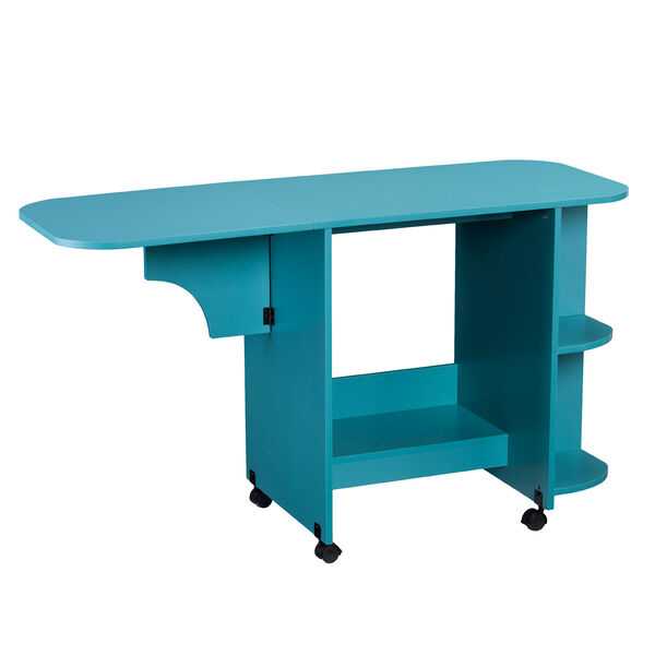Expandable Turquoise Rolling Sewing Table, image 5